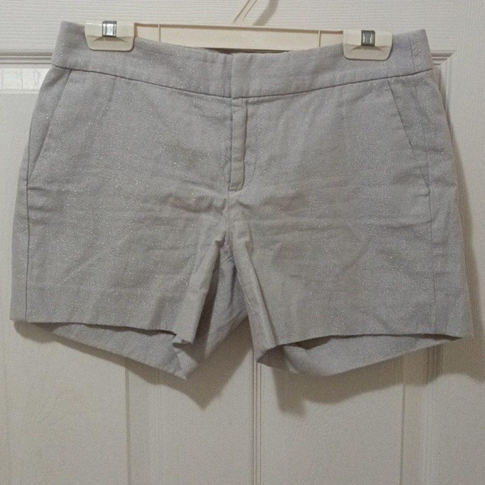 Banana Republic silver metallic linen cotton shorts ladies size 2 - Picture 10 of 11